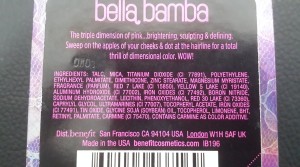 Benefit Bella Bamba ingredients list